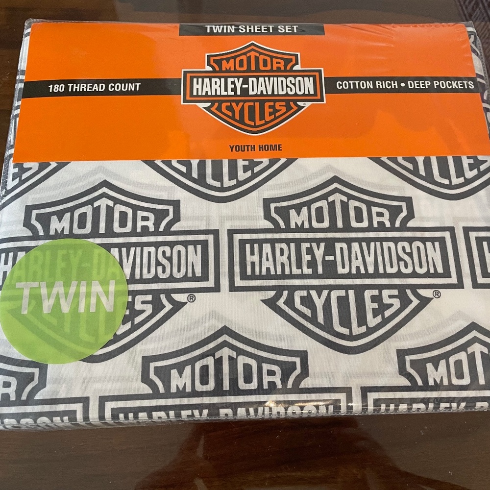 NEW Harley Davidson Twin Sheet Set (Youth Home) Flame Rider Fireball